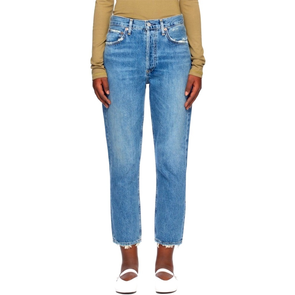Agolde women's medium wash Riley high rise Straight Crop  jeans size 26